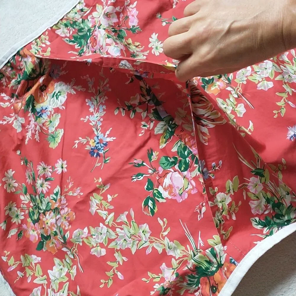 Vtg Ralph Lauren Belle Harbor Sham Red Floral Cotton Standard Size 1x